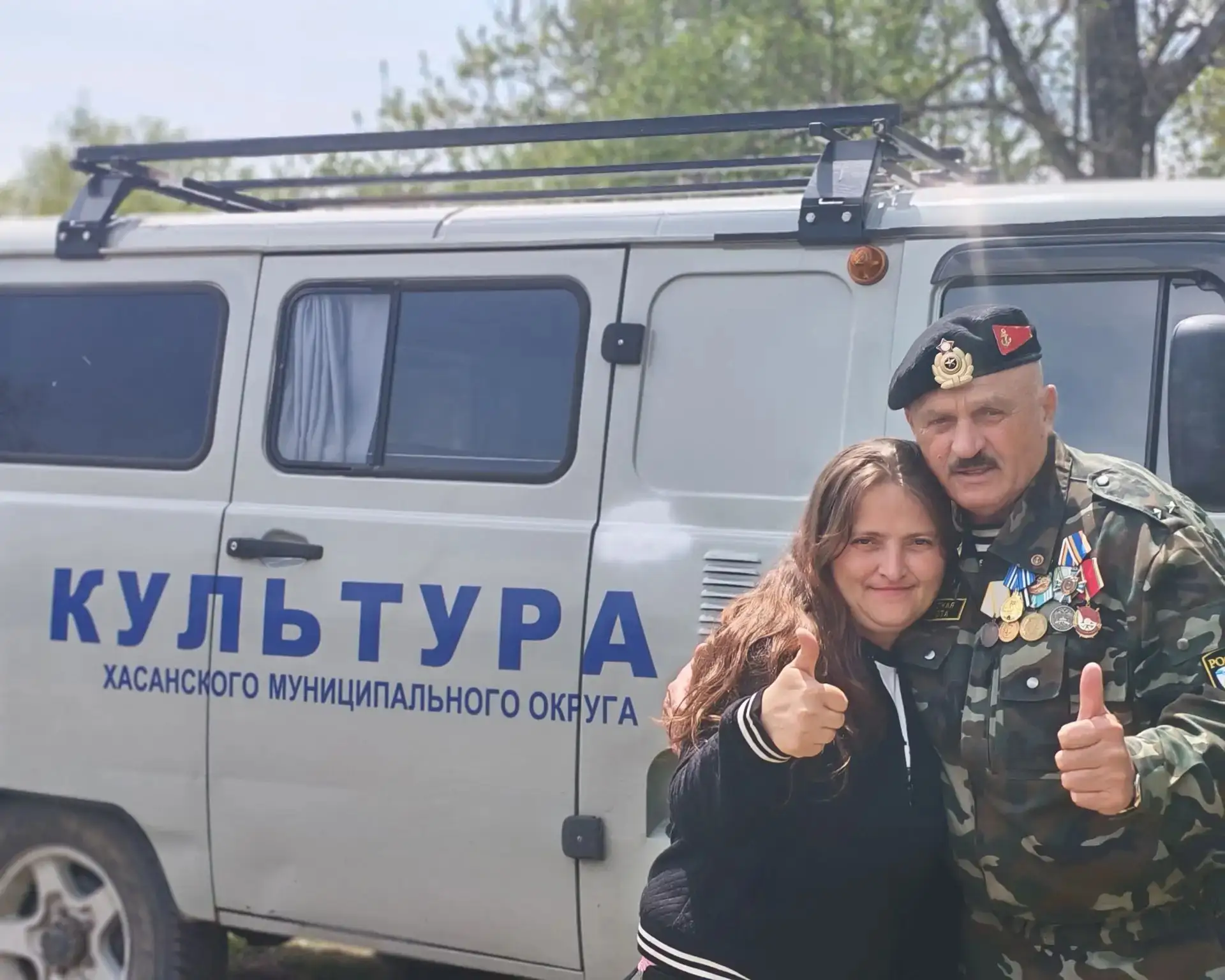 Концерт, посвященный Великому Дню Победы, прошёл сегодня в селе Перевозная.  Виктор Копейкин, руково