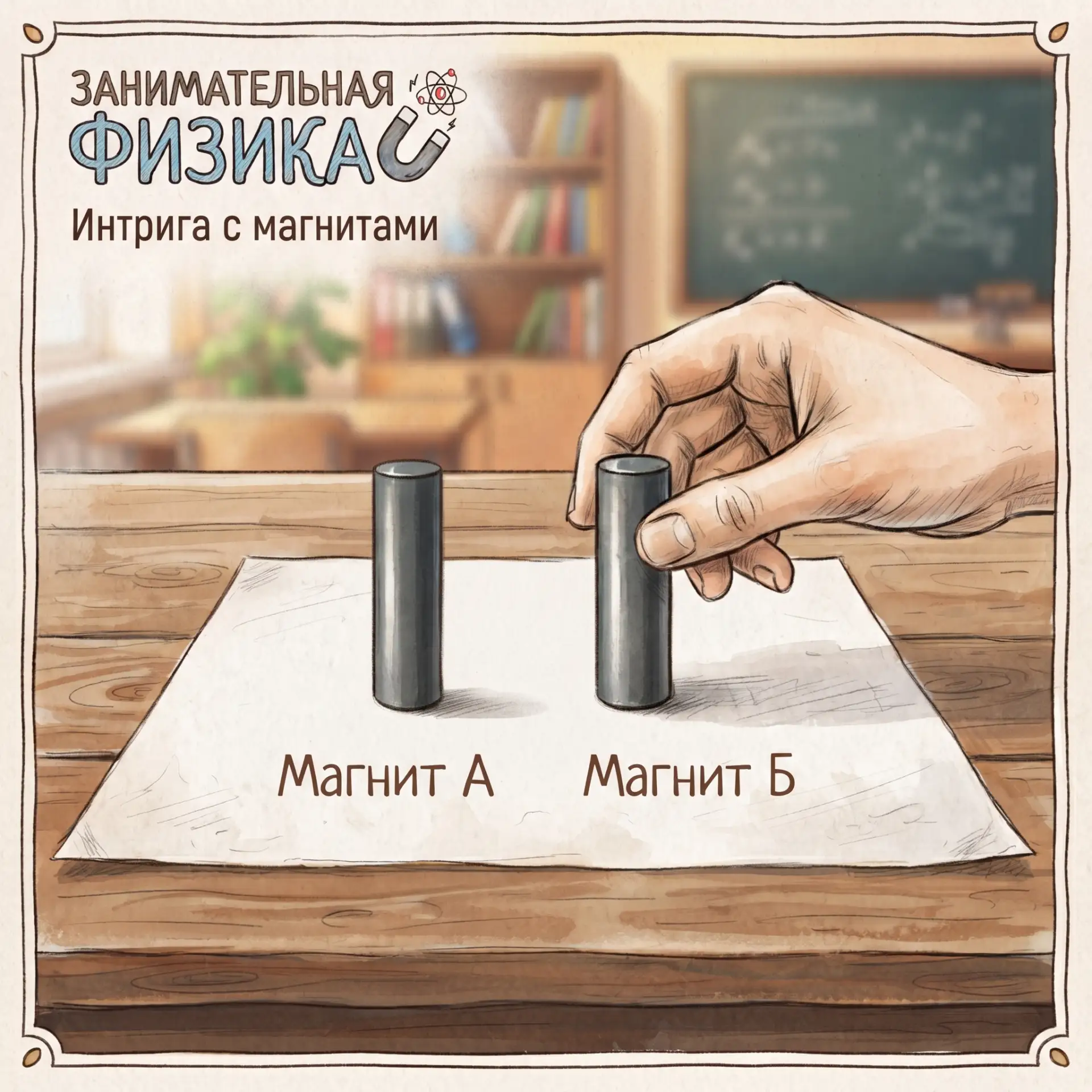 🧲 ПАРАДОКС ДВУХ ЦИЛИНДРОВ: КАК НАЙТИ МАГНИТ БЕЗ ПОСТОРОННИХ ПРЕДМЕТОВ?