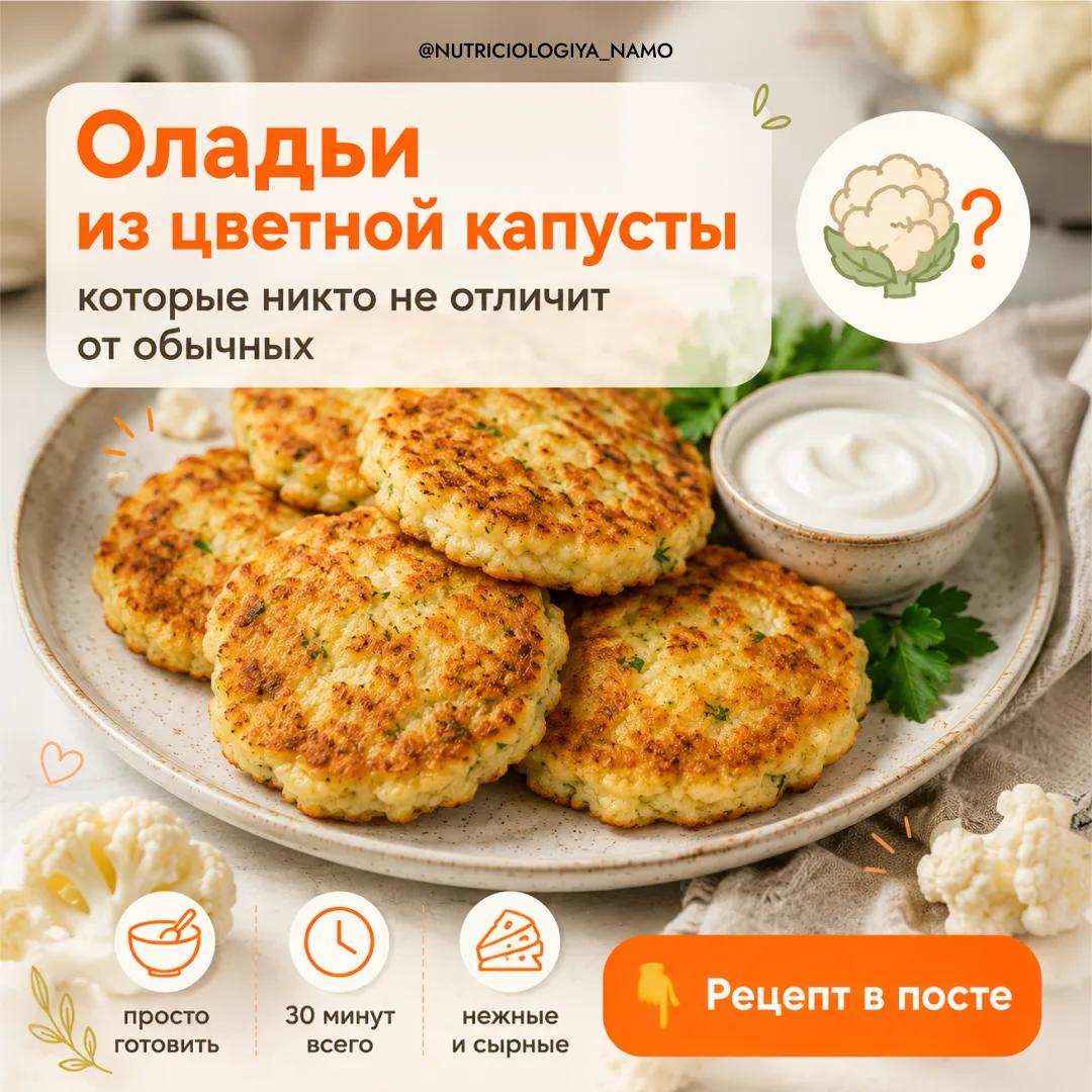 🥞 «Оладьи из цветной капусты? Фу, ребёнок не будет». А вы попробуйте не говорить, из ч...