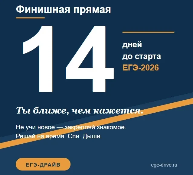 🎯 Финишная прямая: 14 дней до ЕГЭ