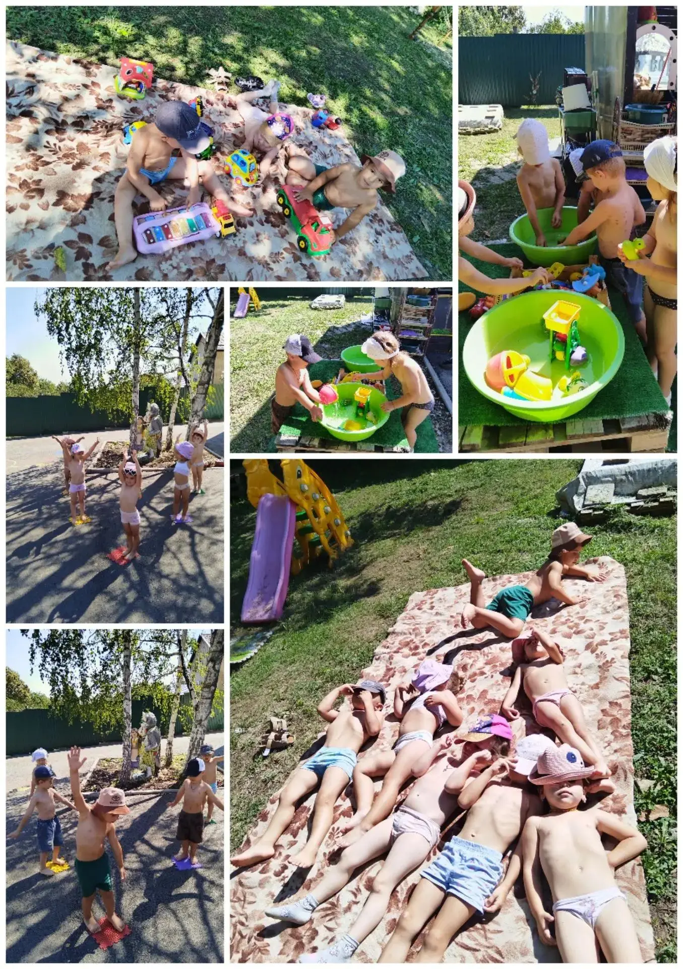 Солнце лучиком играет,
Воздух носик обдувает,
Водичка ручки умывает.

Вот так дружно мы живем и здор