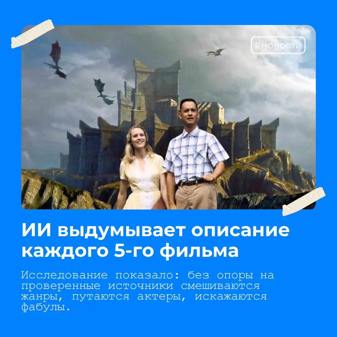 ⚡️ ИИ выдумывает сюжет почти для каждого пятого фильма.

Недавнее исследование компании Gracenote по