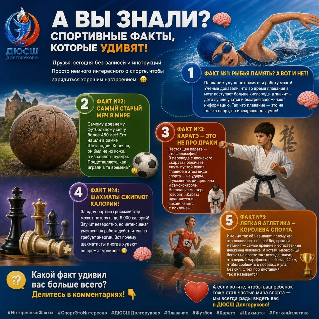 СПОРТИВНЫЕ ФАКТЫ, КОТОРЫЕ УДИВЯТ!А ВЫ ЗНАЛИ? 🧠