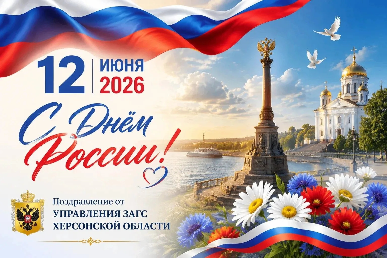Уважаемые жители Херсонской      
области!

Коллектив Управления ЗАГС Херсонской области  поздравляе