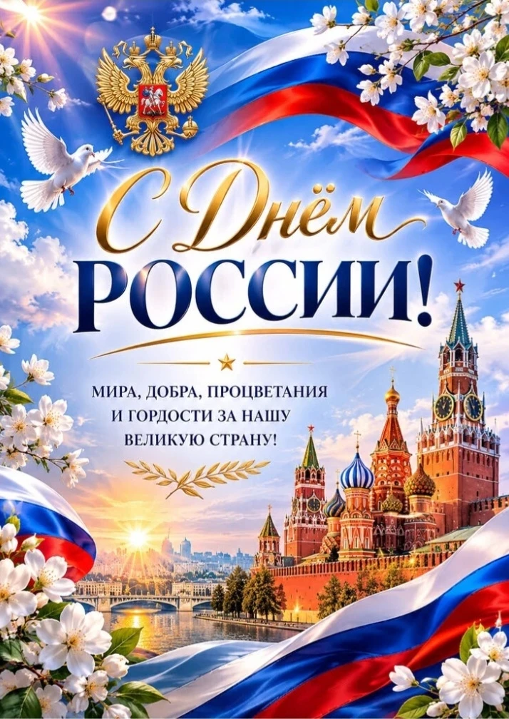 🇷🇺С Днём России! 🇷🇺Многие столетия нас всех объединяет гораздо больше, чем просто география. 

�