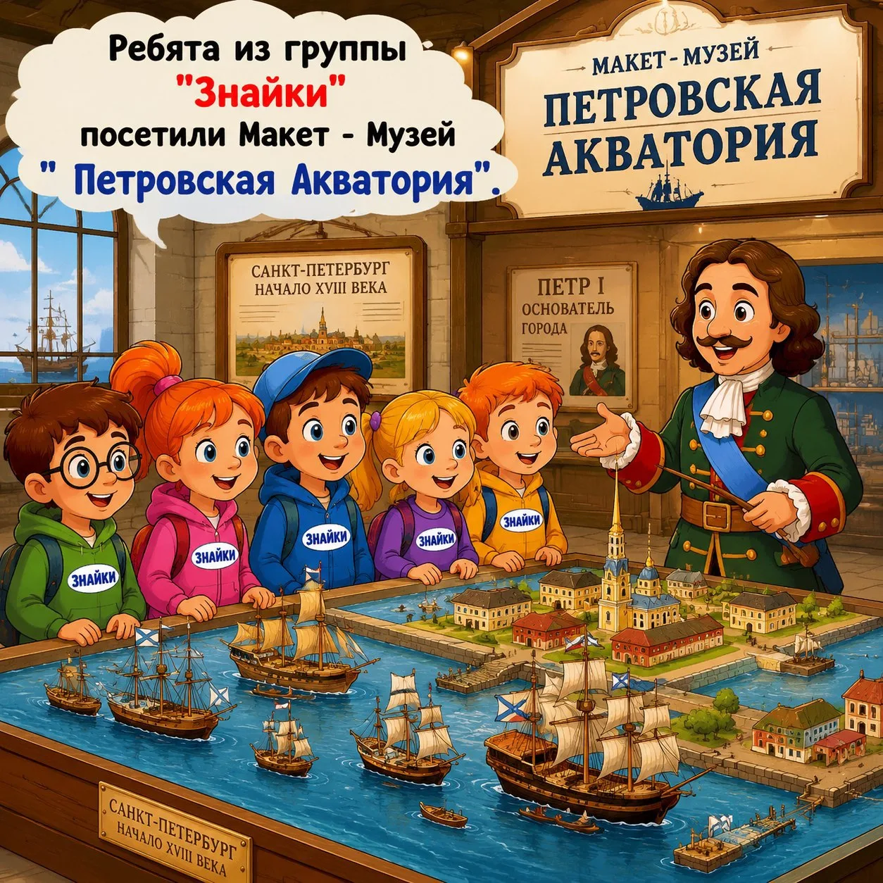 🌟 Сегодня команда "Знайки" отправилась в увлекательное путешествие в Макет-Музей "Петровская Аквато