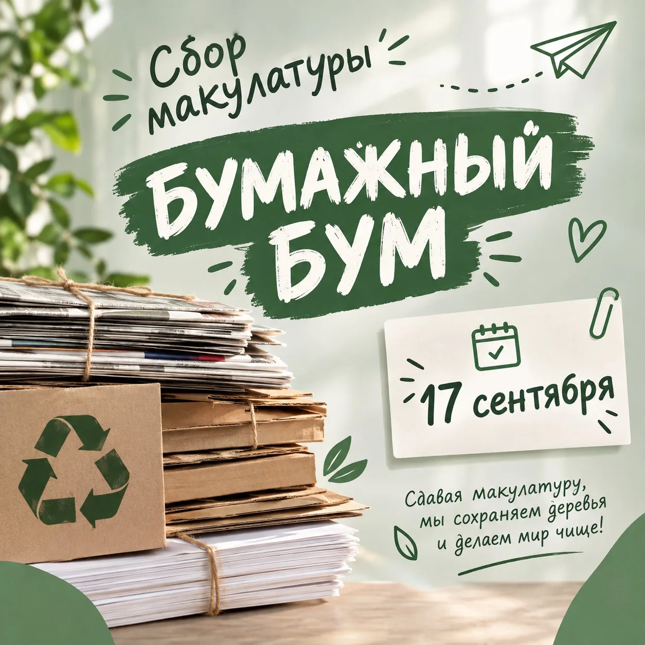♻ СПАСЁМ ПРИРОДУ ВМЕСТЕ!