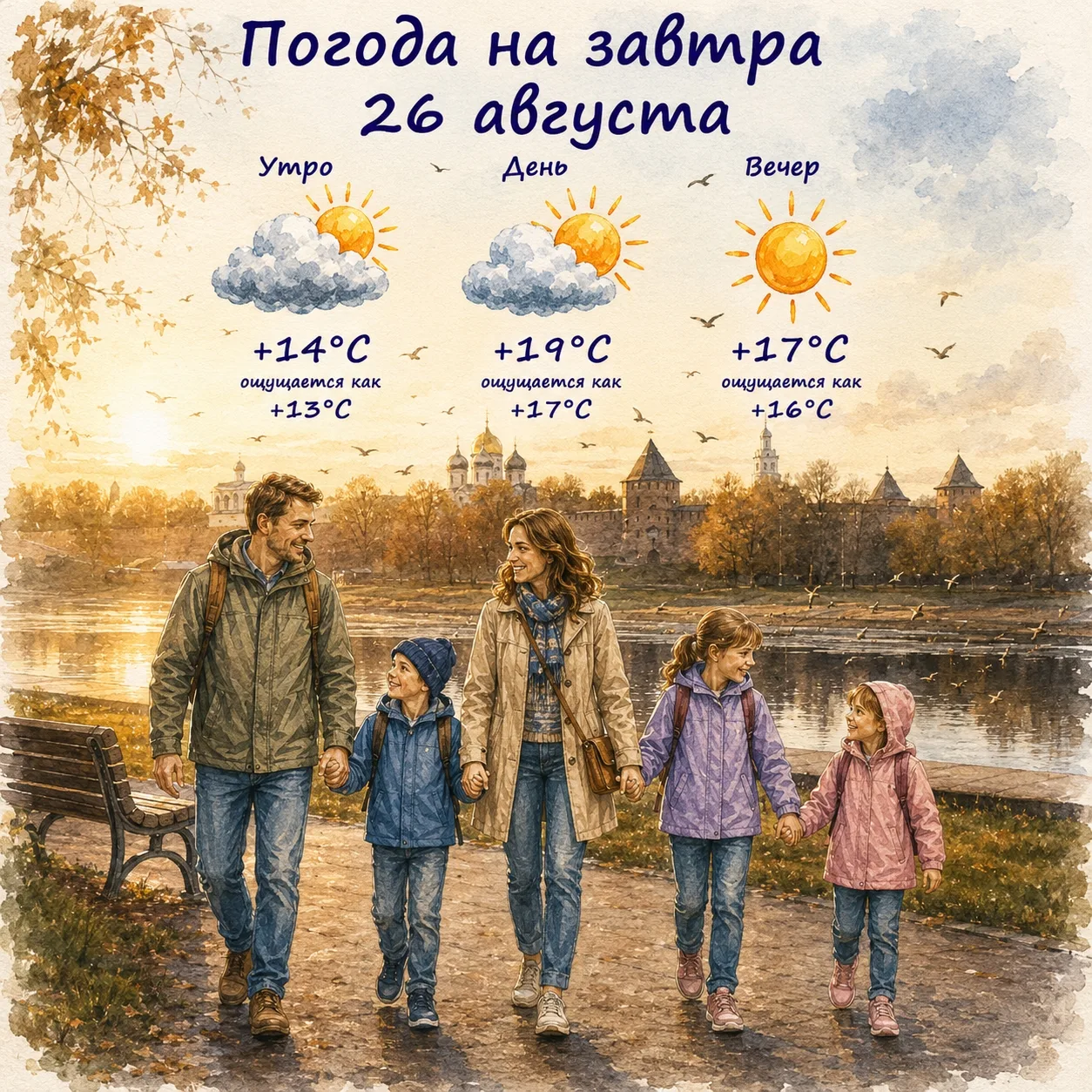 🌿 Как одеть ребёнка завтра, 26 августа?