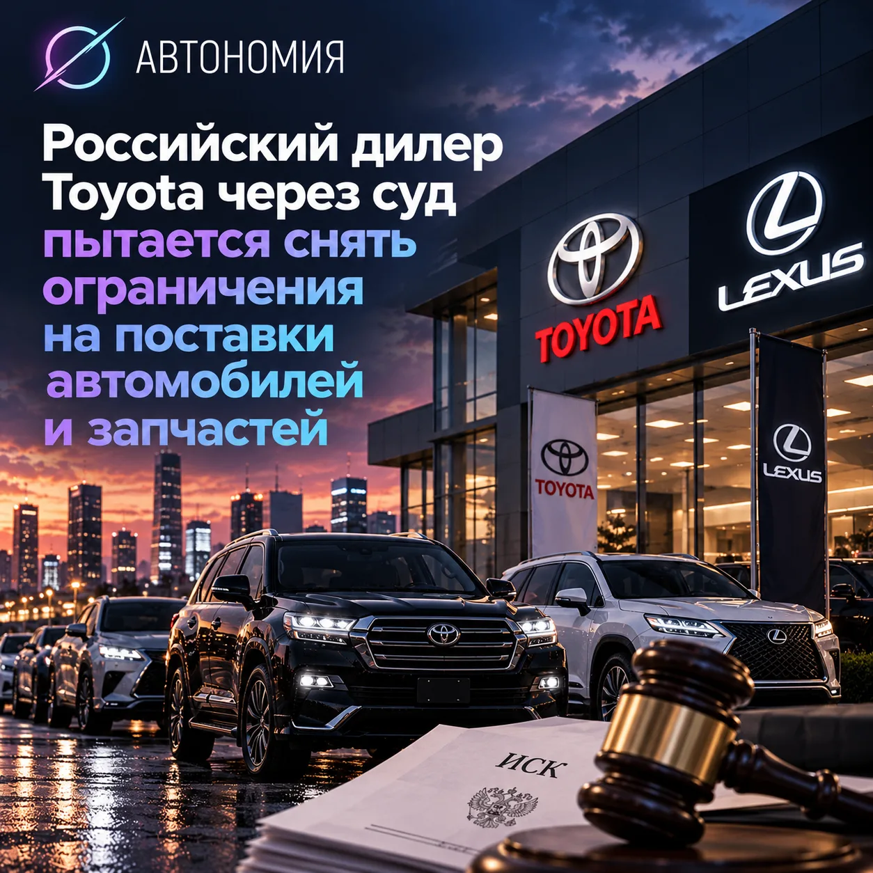 Российский дилер Toyota через суд пытается снять ограничения на поставки автомобилей и ...