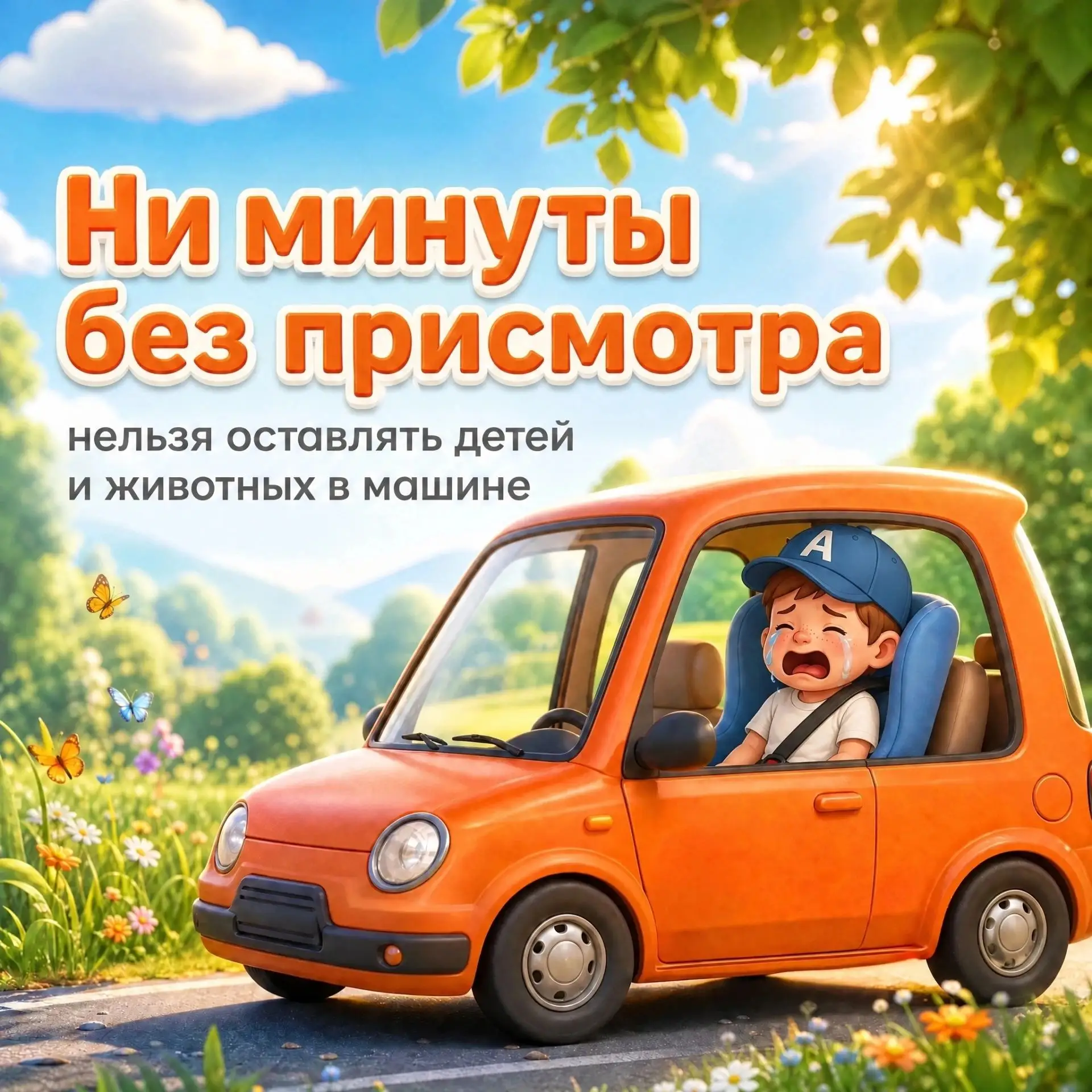 Внимание, родители!
🚗 Безопасность детей — это не просто слова.

✅ Никогда не оставляйте ребёнка од