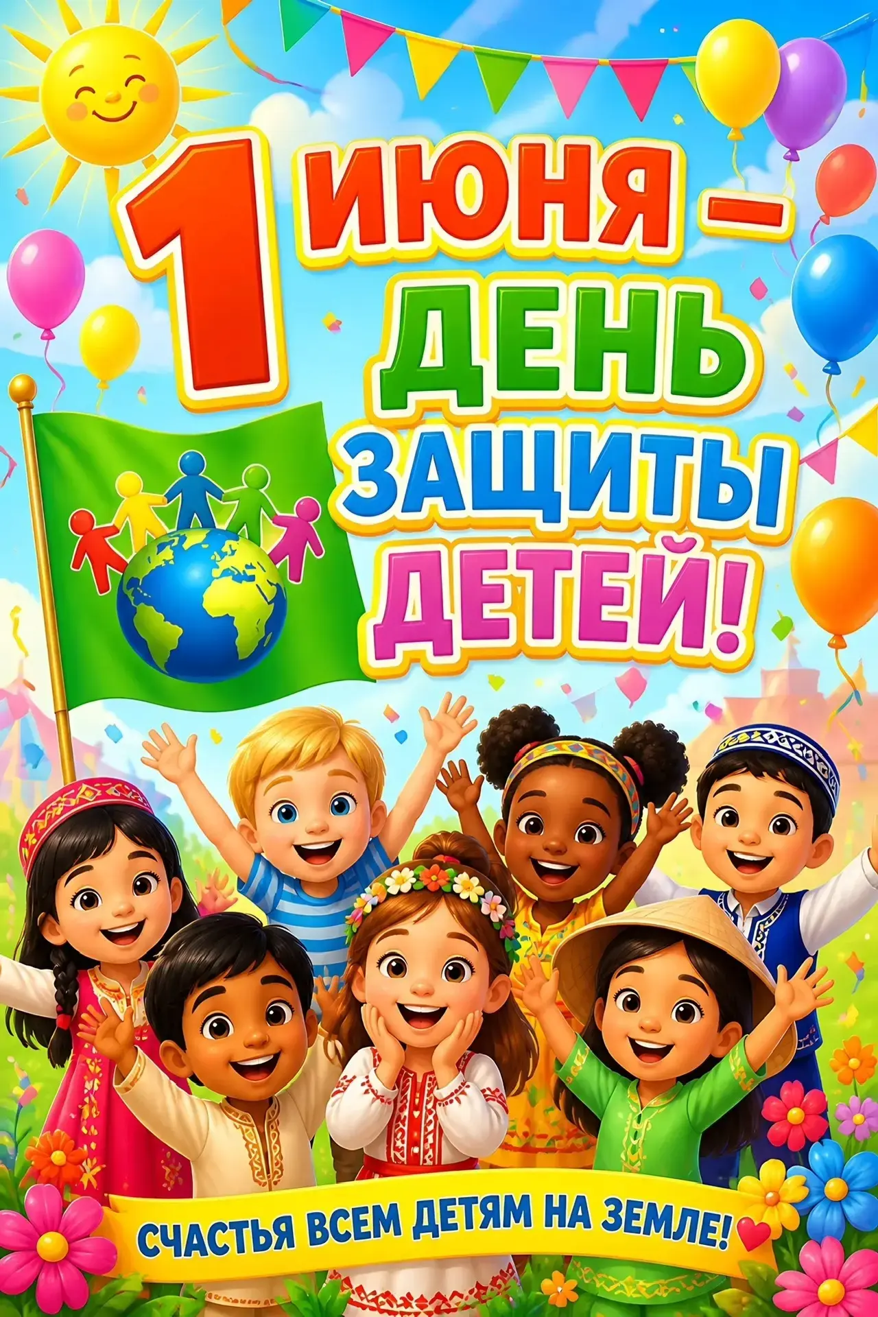 С 1 июня, с Днём защиты детей! Пусть у наших ребятишек будет счастливое, беззаботное детство, полное