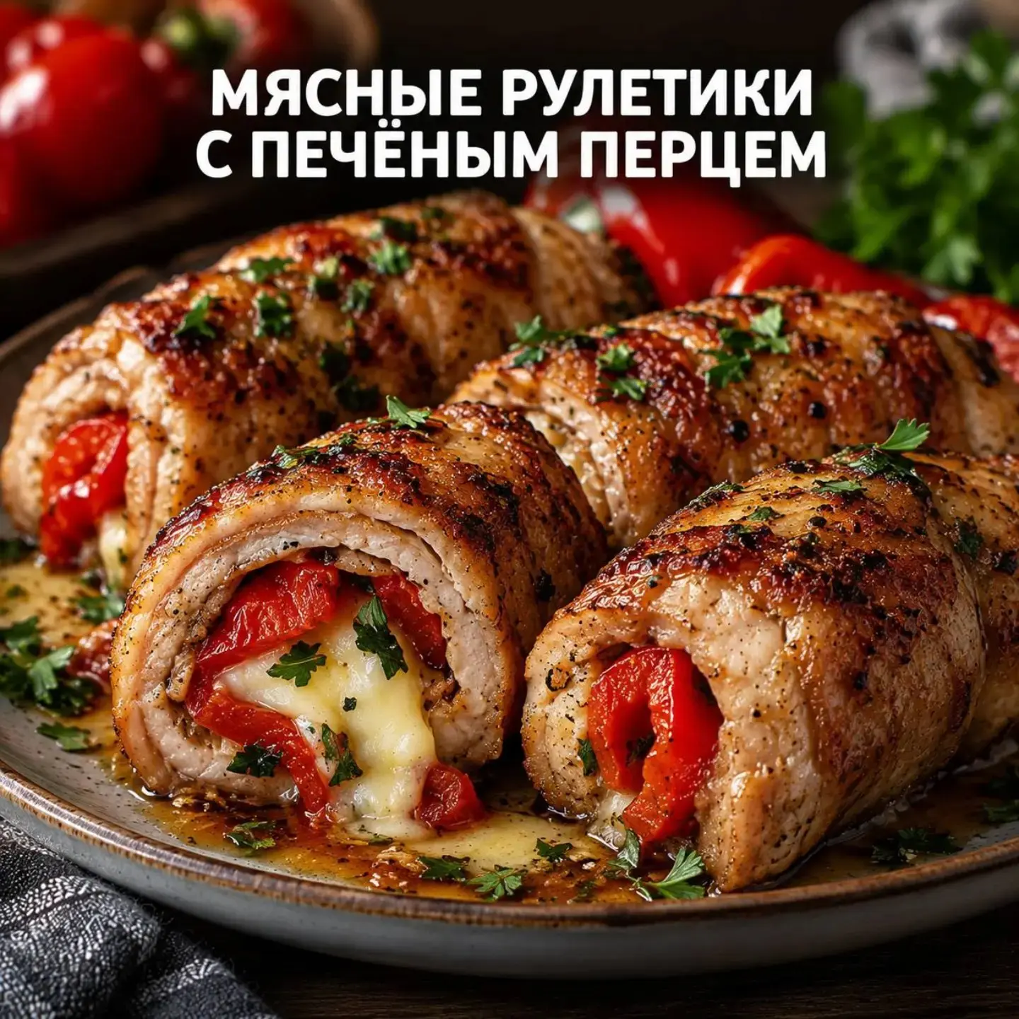 🌶️ Мясные рулетики с печёным перцем