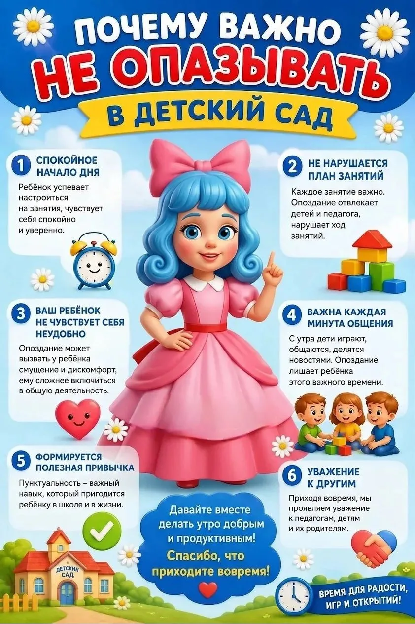 Почему важно не опаздывать в детский сад?