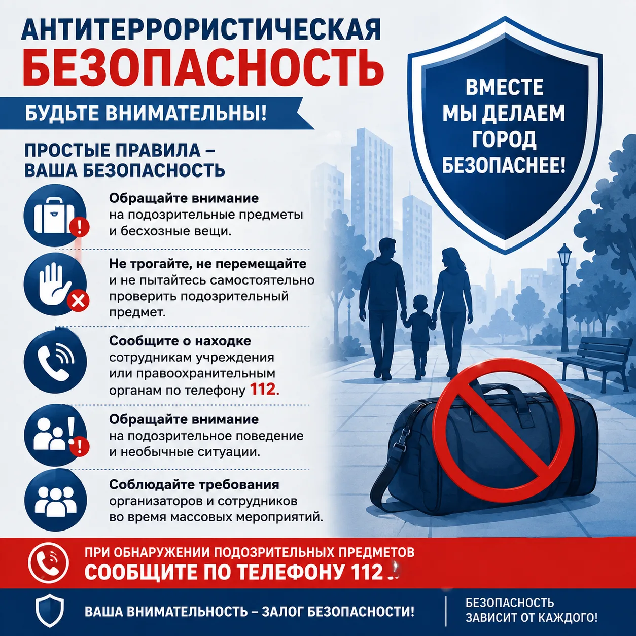 ⚠️ Антитеррористическая безопасность: будьте внимательны!