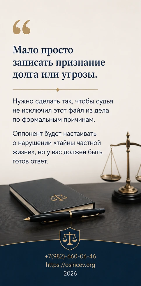 Аудиозапись с признанием долга или условий сделки кажется «железным» доказательством. Н...