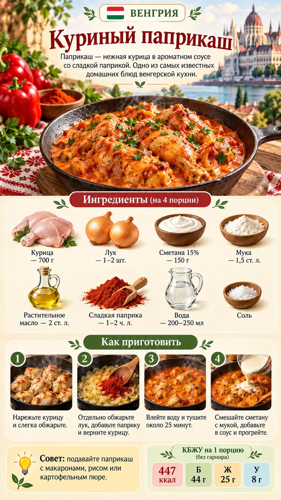 🇭🇺 Венгрия — куриный паприкаш