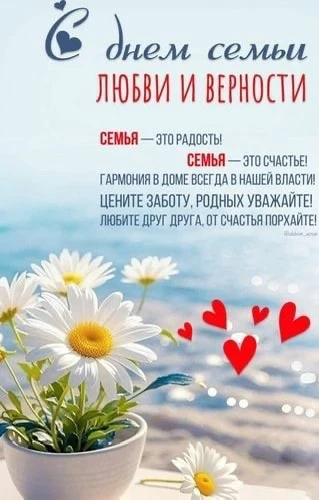 С Днём семьи, любви и верности!

Дорогие ученики, родители, педагоги!

От всей души поздравляю вас с