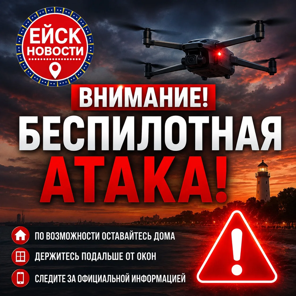 ❗️БЕСПИЛОТНАЯ ОПАСНОСТЬ в Ейске
