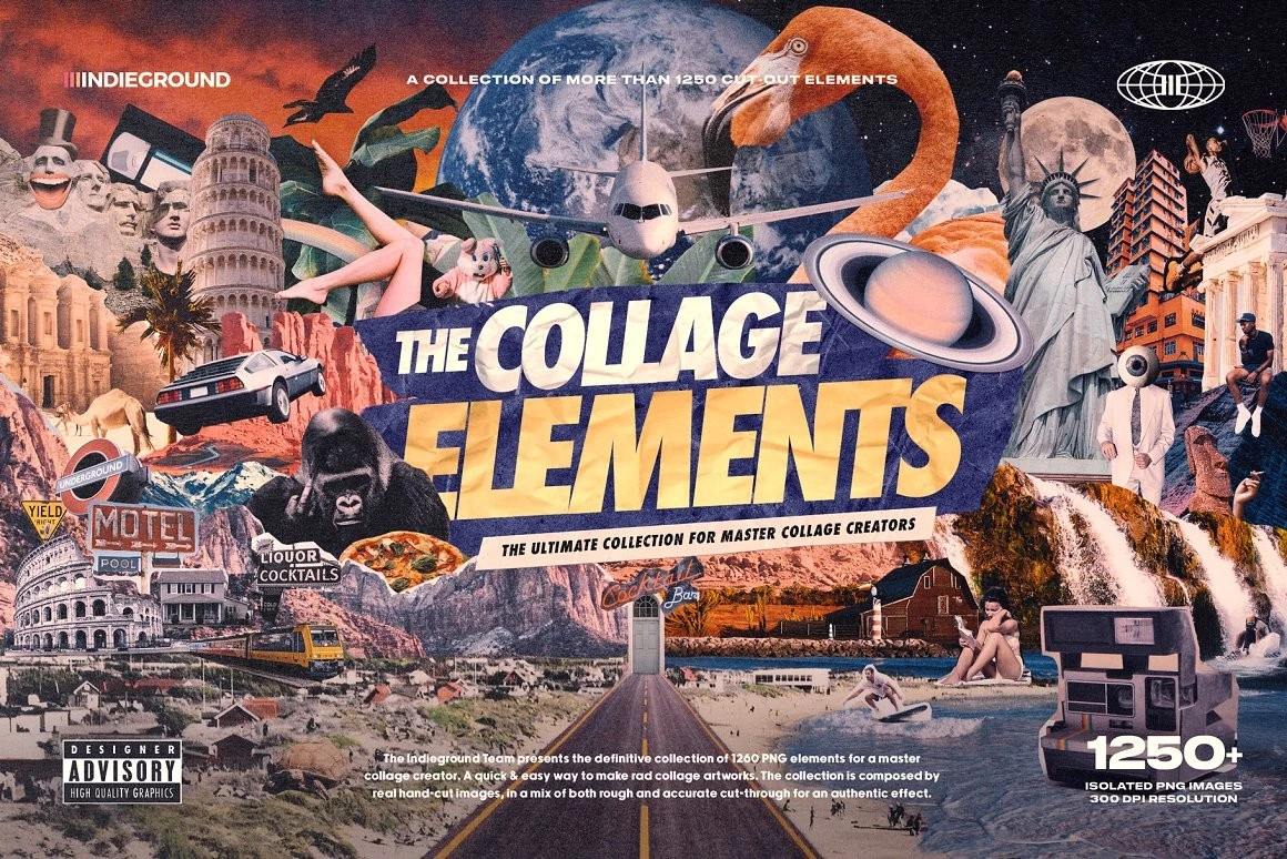 ✅ 1250+ Collage Elements Creator Kit