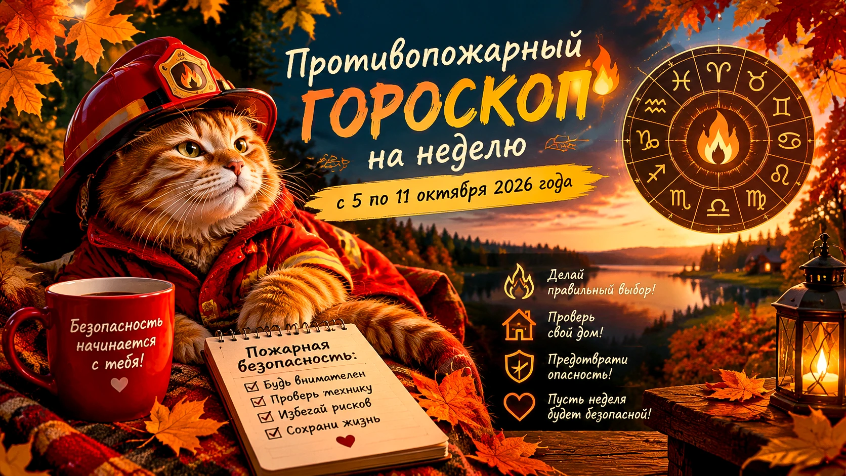 ПРОТИВОПОЖАРНЫЙ ГОРОСКОП НА НЕДЕЛЮ С 5 ПО 11 ОКТЯБРЯ: ЗВЁЗДЫ СОВЕТУЮТ НЕ ПОДЖИГАТЬ ПРОБ...