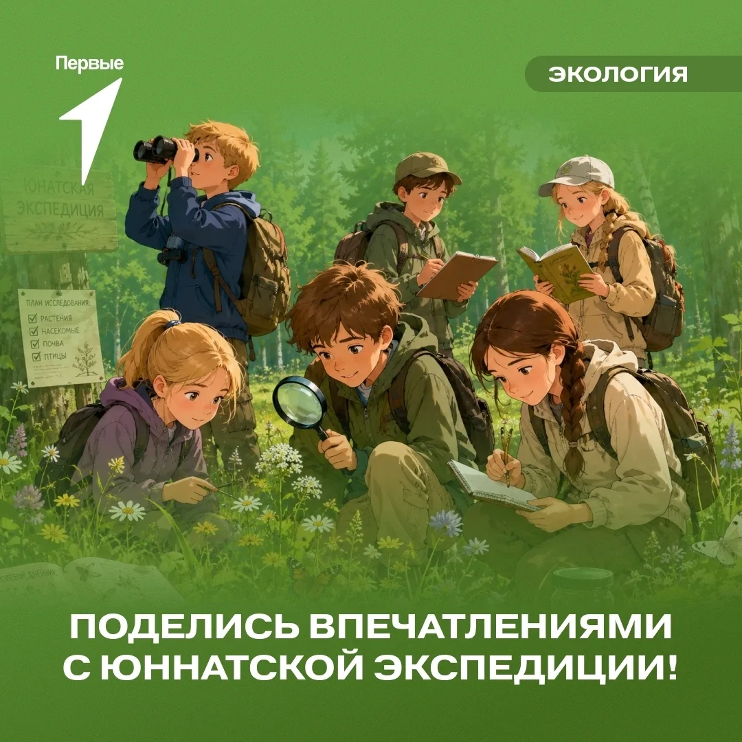 🤩 Поделись своим рассказом об экспедиции и вдохнови других юных натуралистов!