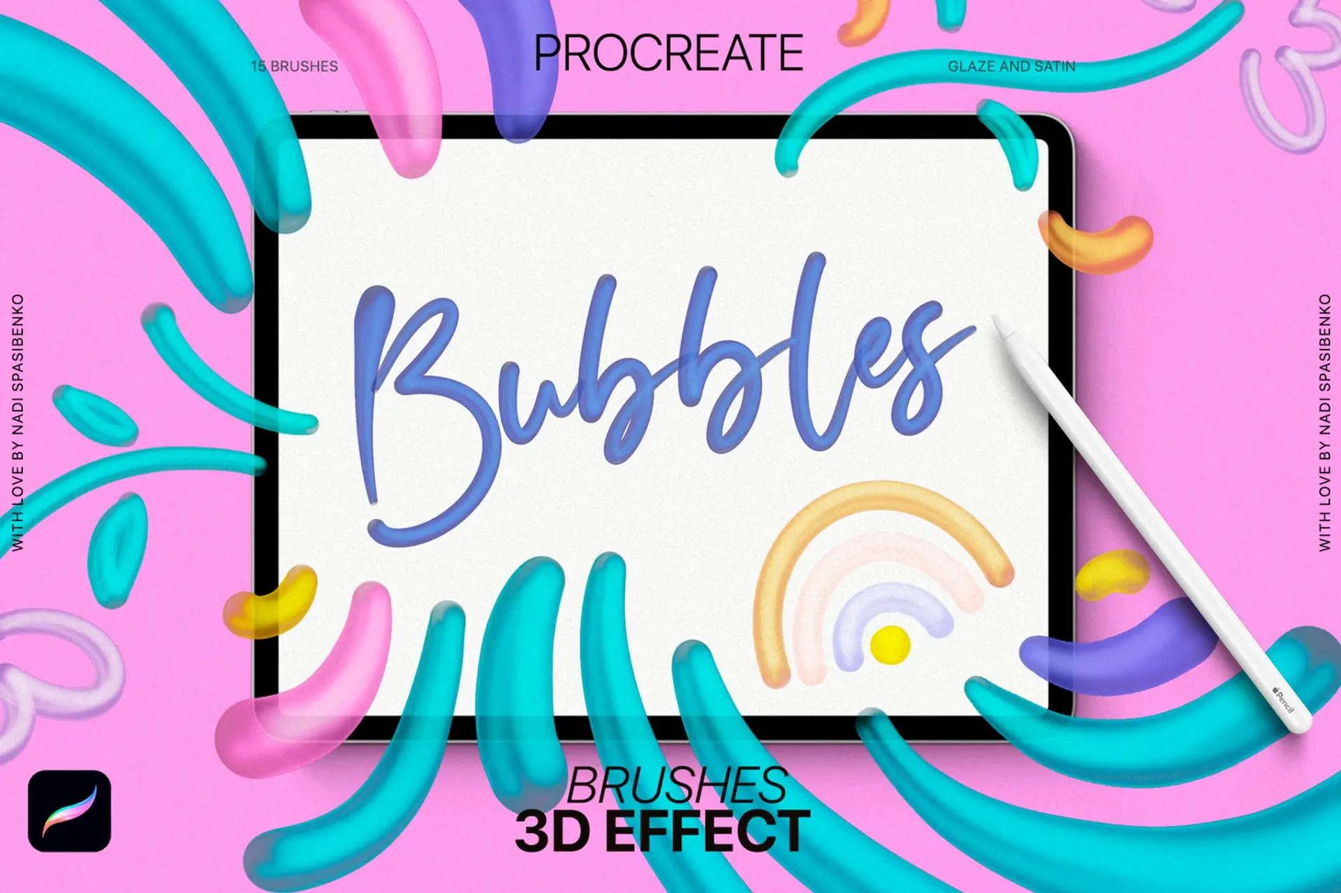 👨‍🎨 3D effect Procreate Brushes