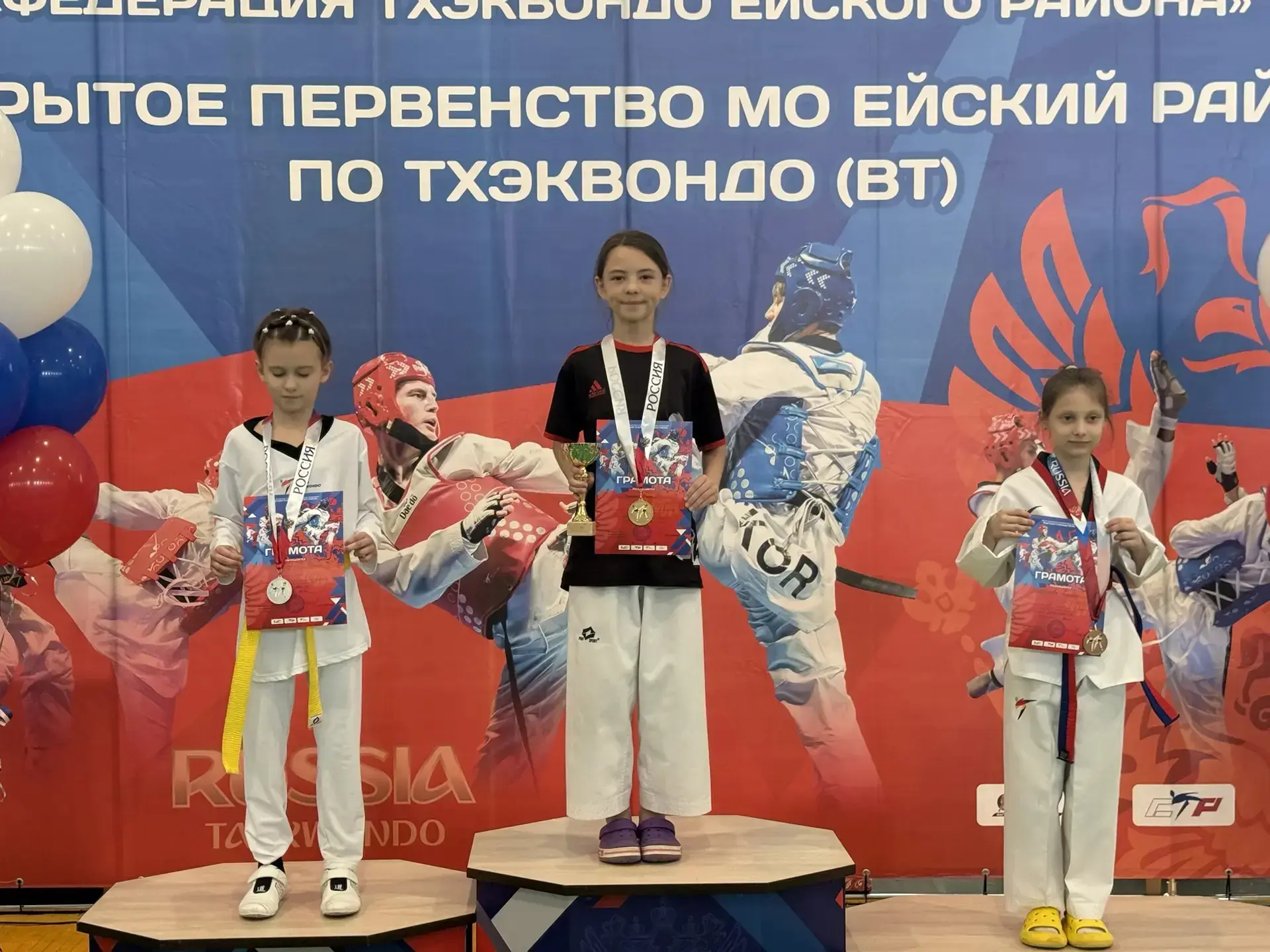 Ученица 4 "А" класса Харченко Дарья заняла I место на Открытом первенстве Федерации тхэквондо Ейског