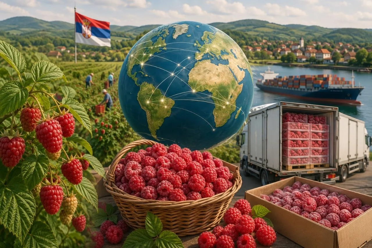 До 30% экспорта мирового производства замороженной малины идёт из Сербии.
