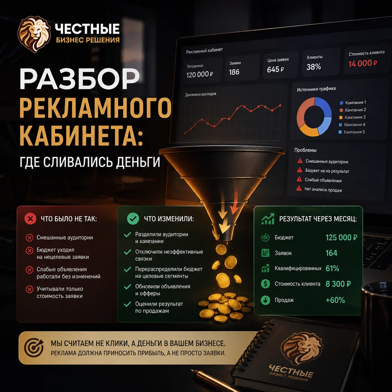 🔍 РАЗБОР РЕАЛЬНОГО РЕКЛАМНОГО КАБИНЕТА: ГДЕ СЛИВАЛИСЬ ДЕНЬГИ