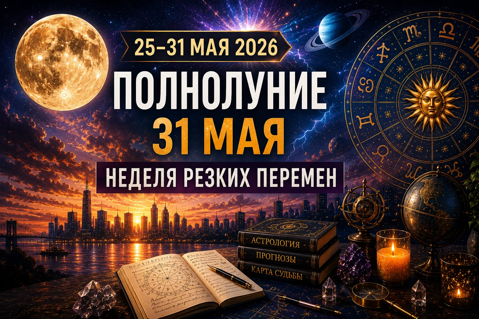 ✨🌕 ГОРОСКОП НА НЕДЕЛЮ 25–31 МАЯ 2026