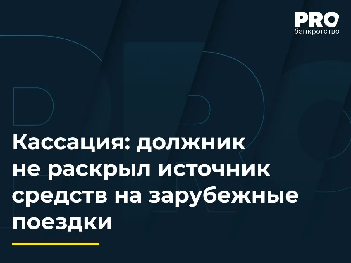 Кассация: должник не раскрыл источник средств на зарубежные поездки