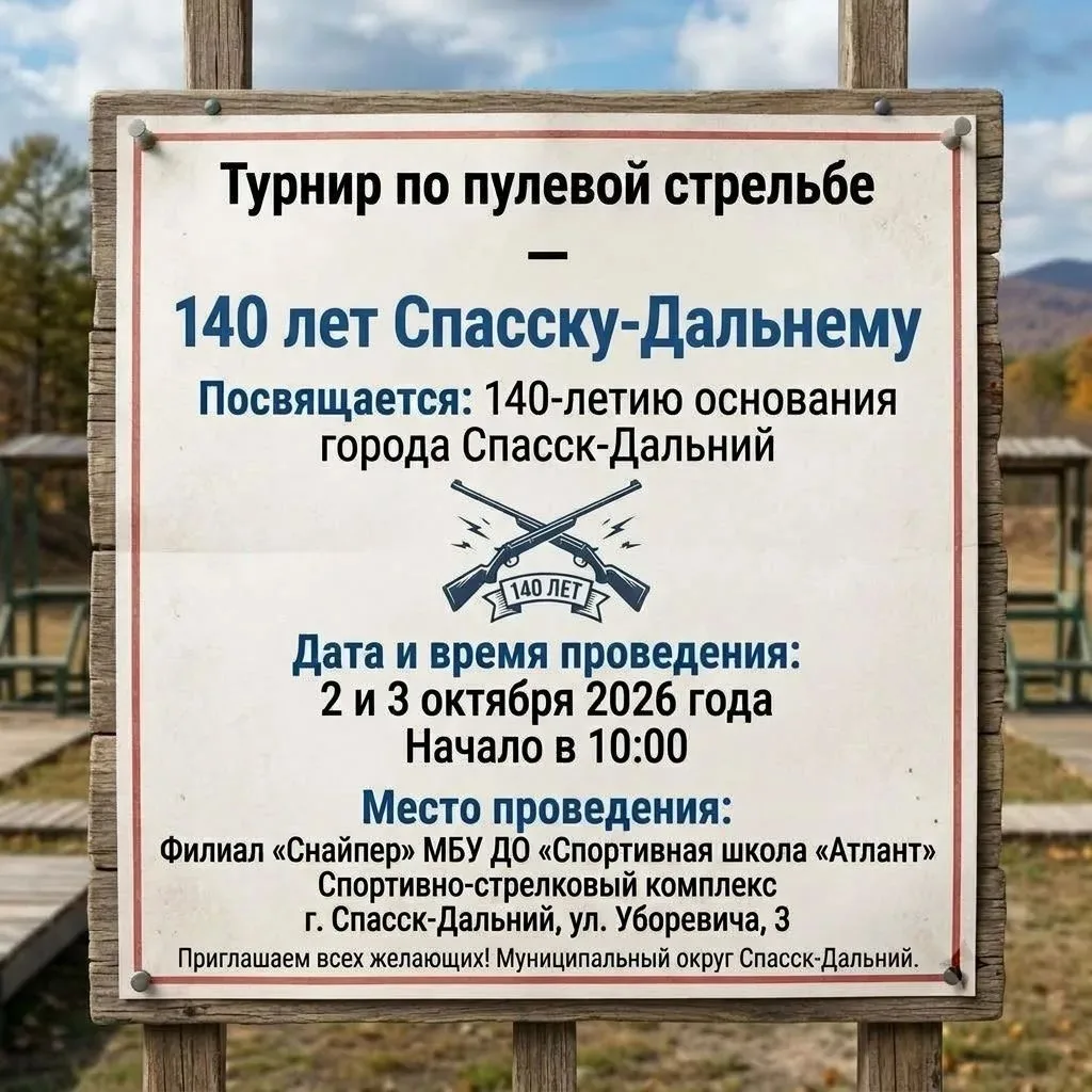 Приглашаем на турнир по пулевой стрельбе, который пройдёт 2 и 3 октября.
