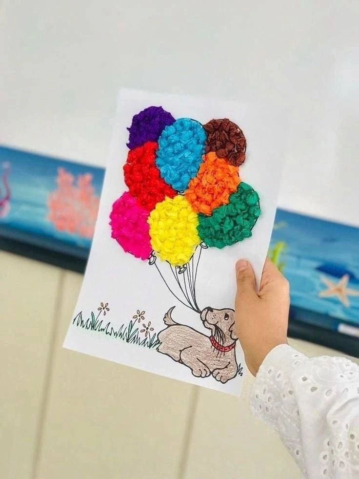 Раскраска с аппликацией