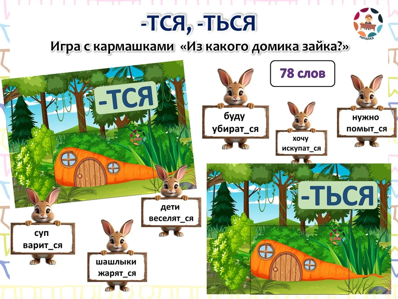 Дидактическая игра по русскому языку. Правописание -ТСЯ, -ТЬСЯ в глаголах.

Игра с кармашками «Из ка