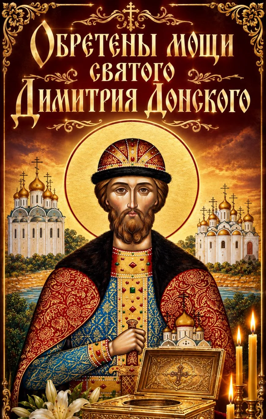 Обретены мощи Святого благоверного князя Димитрия Донского.