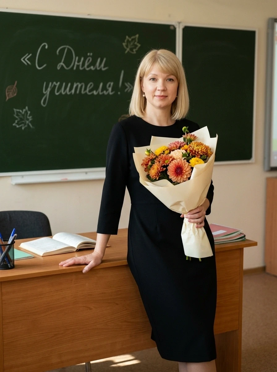Создано с помощью сервиса С букетом на День учителя