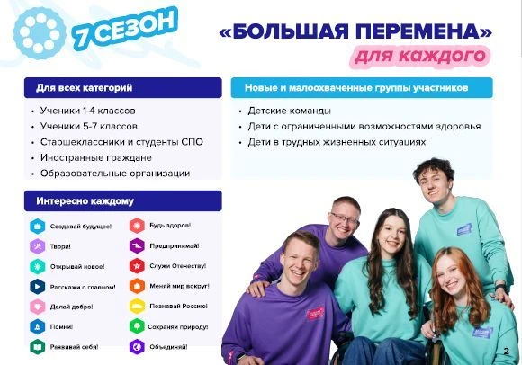 Седьмой сезон Всероссийского конкурса «Большая перемена»!