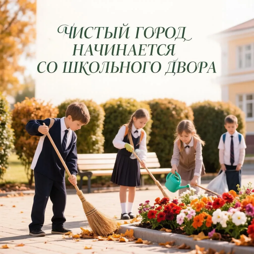 Чистый город начинается со школьного двора! 🌳🧹