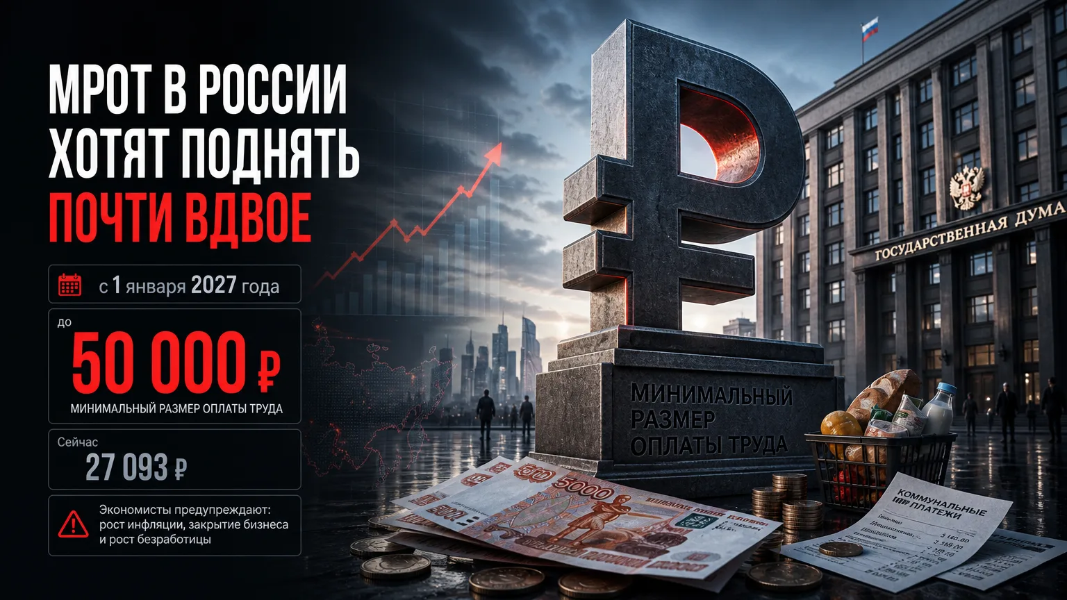 💰 МРОТ в России хотят поднять почти вдвое