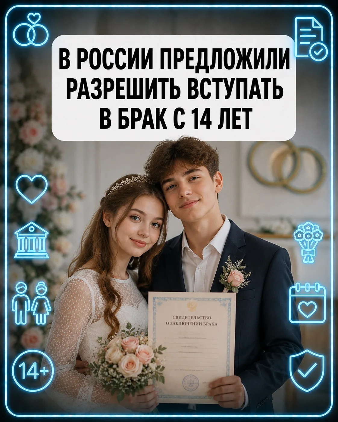 😱 В России предложили разрешить вступать в брак с 14 лет