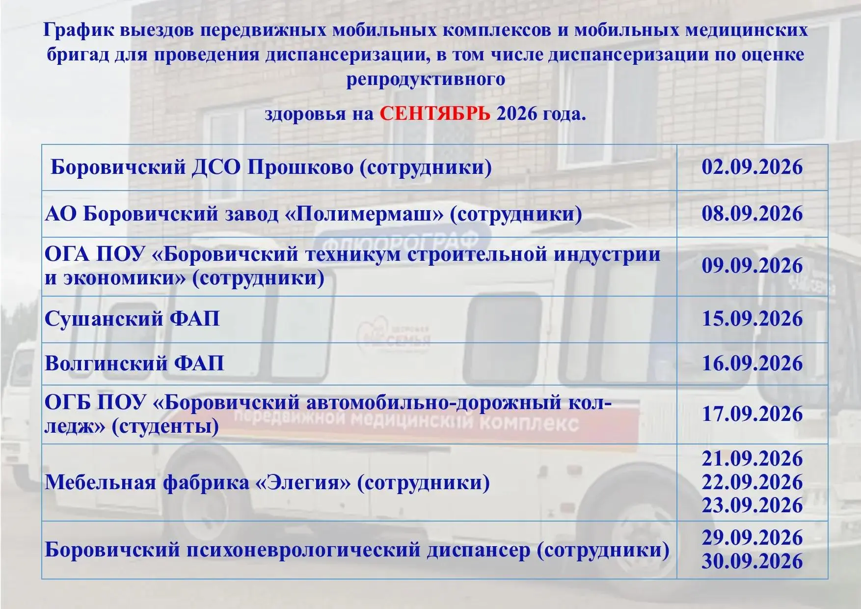 🏥УВАЖАЕМЫЕ ЖИТЕЛИ БОРОВИЧСКОГО МУНИЦИПАЛЬНОГО ОКРУГА!