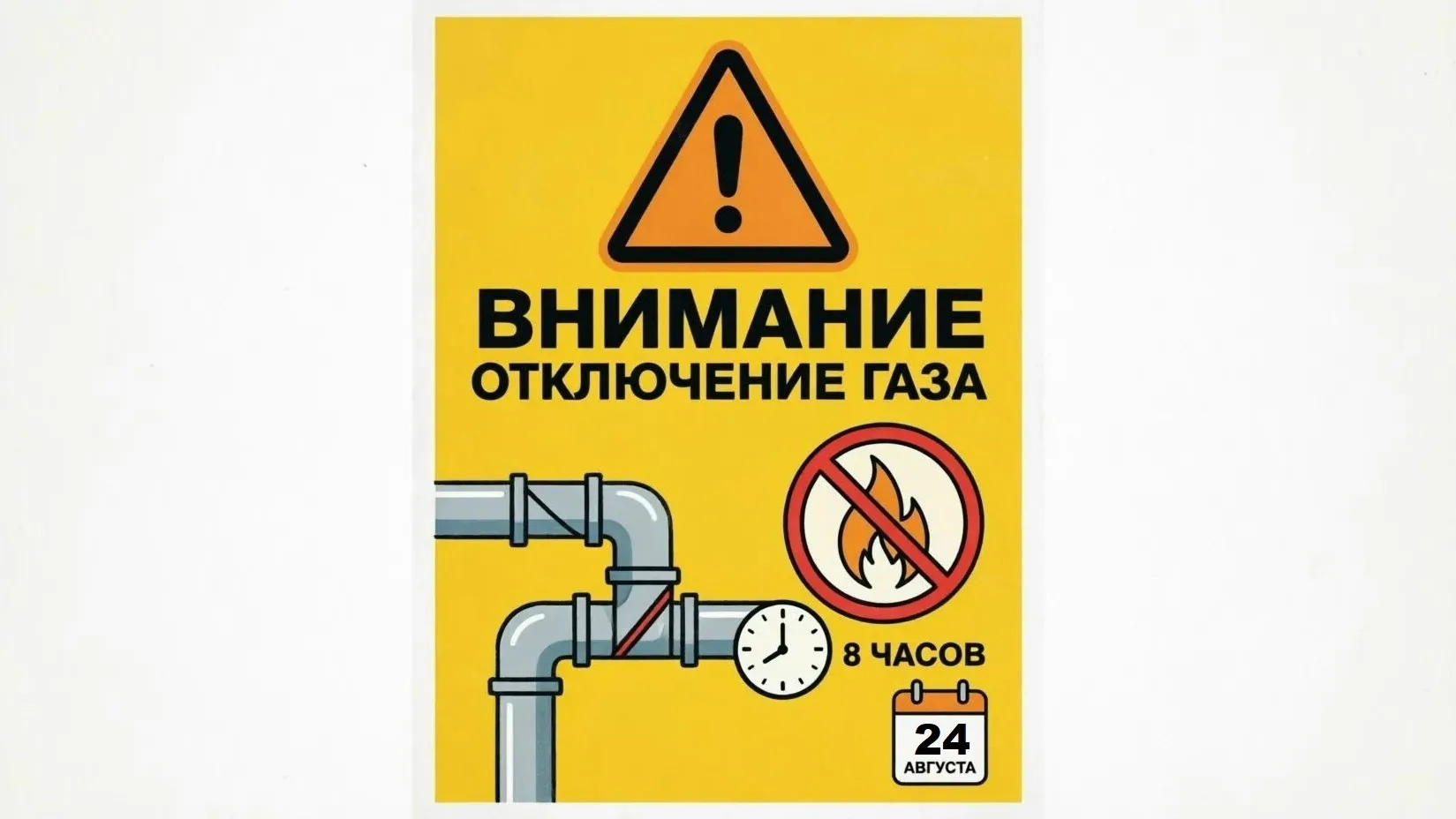 ⚠ ВНИМАНИЕ! ВРЕМЕННОЕ ОТКЛЮЧЕНИЕ ГАЗА ⚠