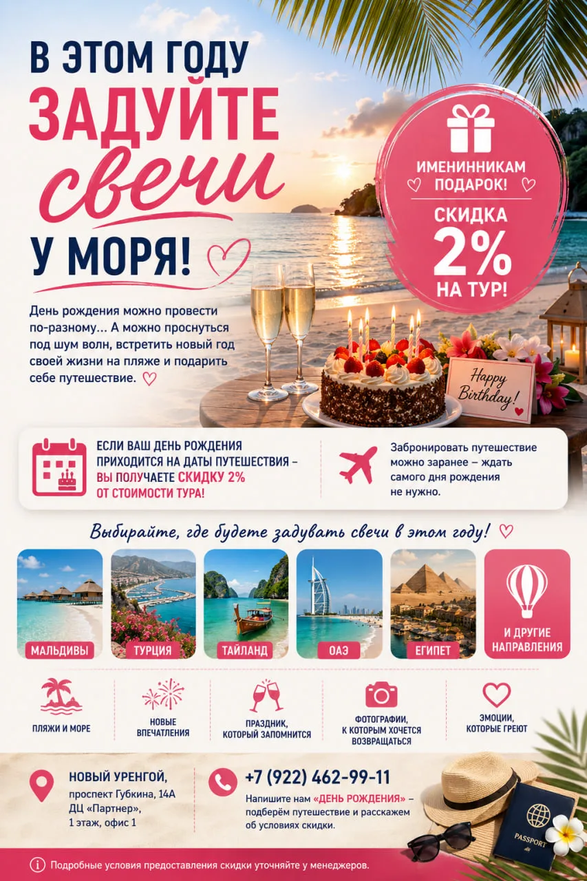 🎂 В ЭТОМ ГОДУ ЗАДУЙТЕ СВЕЧИ У МОРЯ!