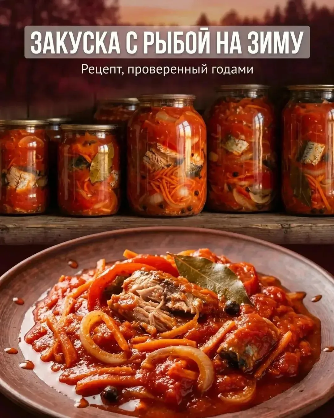 Шикарная закуска с рыбой на зиму

Рецепт, проверенный годами!  Насыщенный томатно-овощной соус с кус