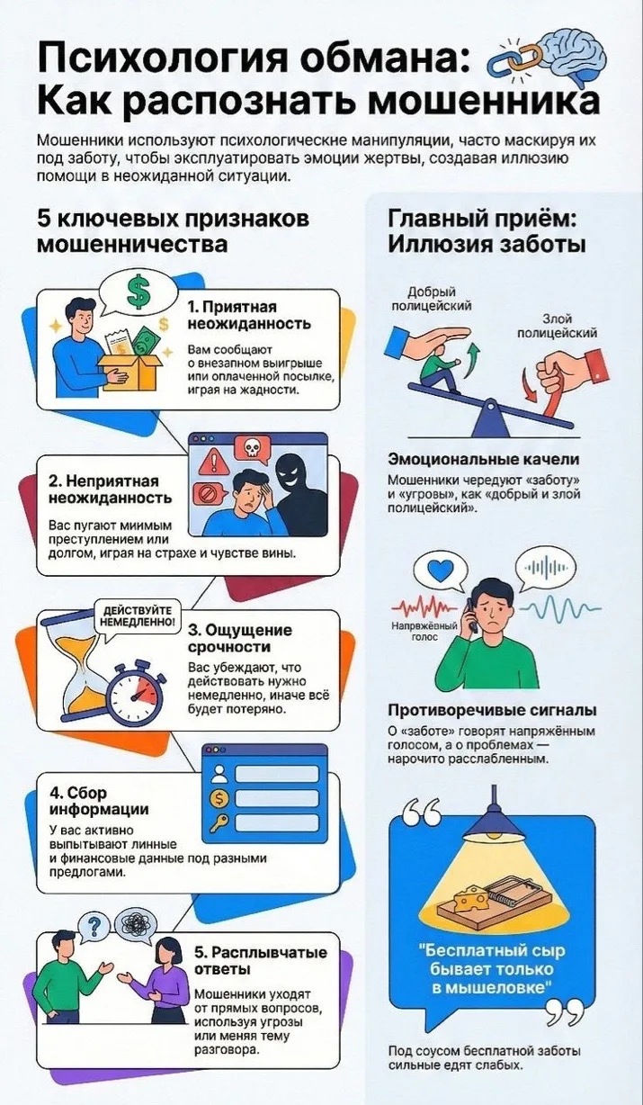 Психология обмана: как распознать мошенника🤔