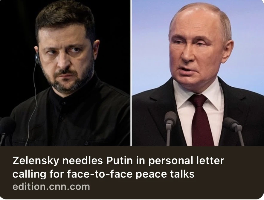 "Зеленский смешивает насмешки и предложение мирных переговоров в письме Путину".