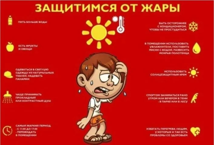 Безопасность детей в жаркое время.

Защита от солнца и перегрева
Головной убор. Обязательно надевайт