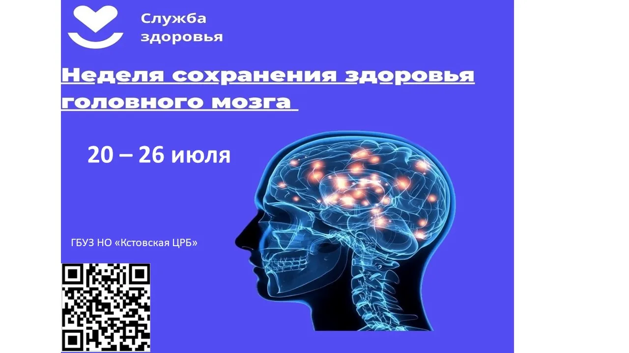 С 20 - 26 июля Минздравом России объявлена Неделя здоровья головного мозга (в честь Дня головного мо