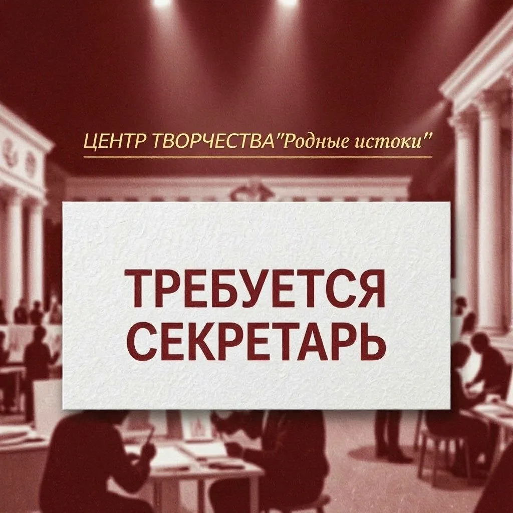 📣 Объявление о поиске секретаря 📣Центр творчества «Родные истоки» ищет квалифицирован...