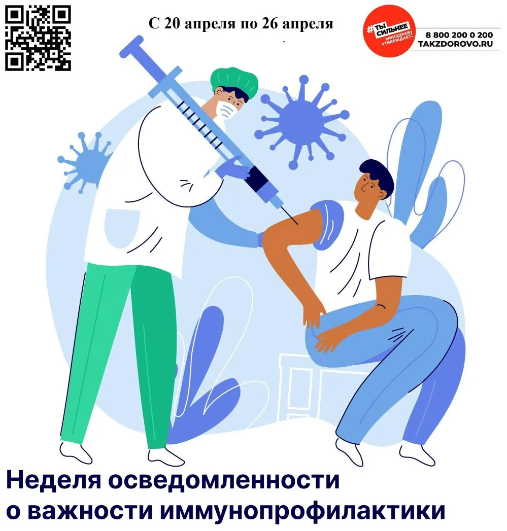С 20 по 26 апреля- Неделя осведомленности о важности иммунопрофилактики (в честь Всемир...